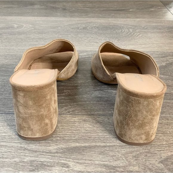 Aldo Suede Aldosina Block Heel Open Toe Mules Tan Size 7.5 - Picture 10 of 16